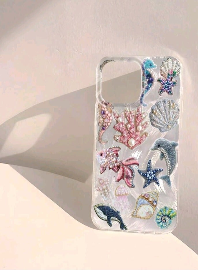 Elegant Cover Case For Iphone16 Pro Anti Slip  Trendy Stickers Design - Image 3